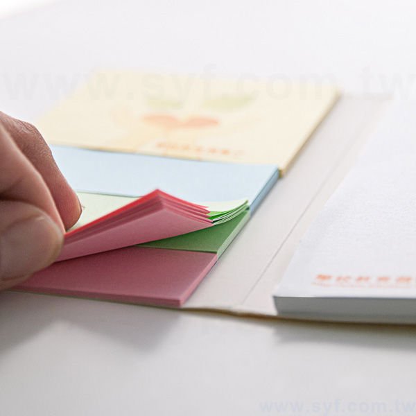 直式封卡便利貼-三合一N次貼彩色印刷-封面單面彩色上霧膜-加鬆緊繩